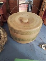 Vintage stoneware butter crock with lid