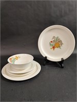 Rare Lamberton Jewel China Floral Plates Bowl