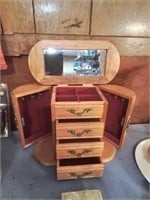 Is oak dresser top jewelry chest