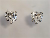 14kt White Gold CZ Earrings