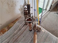 3 vintage fishing poles with reals. Ready for the