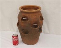 16" Clay Strawberry Pot, Used