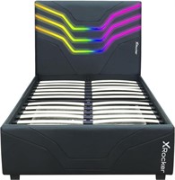TWIN NEO LED VEGAN BED- ASSEMBLY REQ'D