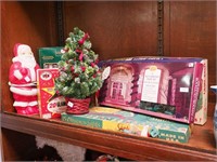 Eight Christmas items, some vintage, most NIB