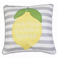 New Lemon Squeezy White Stripe Throw Pillow