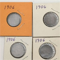 Group Of 4 Indian Head Pennies, 1906
