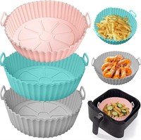 Pack of 3 Air Fryer Silicone Pots with Handles