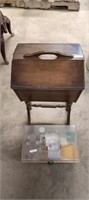 Vintage Sewing Stand Full of Sewing Items and