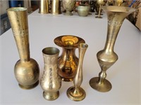Brass bud vases
