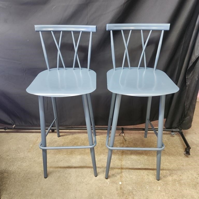 Pair of Blue Bar Chairs - Brand New