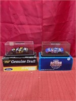 Two 1:64 scale NASCAR stock cars