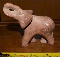 Carved Soapstone African Elephant Figure 4" L