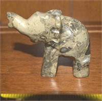 Carved Soapstone Elephant Figurine 2.75"