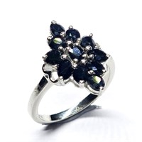 Silver Blue Sapphire(2.9ct) Ring