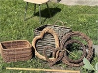 Wicker Baskets and Wall Hangings