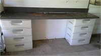 two plastic drawer units, counter top