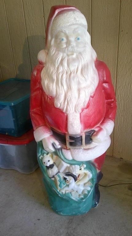 lighted plastic Santa