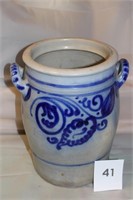 11.25" BLUE DECORATIVE GERMAN POTTERY