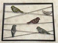24"x18” metal hanging decor piece with birds