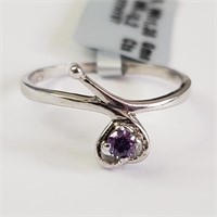 Silver Amethyst(0.2ct) Ring