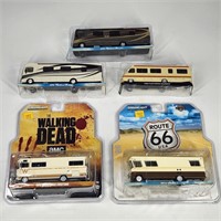 5) GREENLIGHT 1/64 SCALE WINNEBAGO CAMPERS