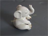 Lenox Porcelain baby elephant w/gold trim 2 3/8"t