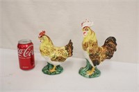 Pair of Lefton Chickens, As Is Paint Loss