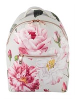 Ted Baker Grey Floral Rose Gold-tone Backpack