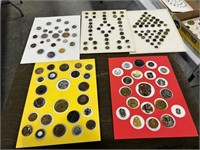 5 cards of metal picture buttons