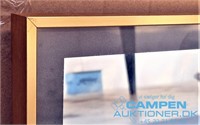 Spejl, 120x80 cm, messingfarvet ramme LED-lys | Campen Auktioner A/S