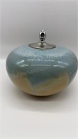 Glass Lidded Jar, Candle Holder 6”x7.5”