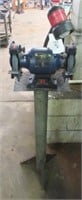 OEM industrial 6" bench grinder on stand.