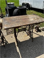 Singer Sewing Machine Cast Iron Base Table