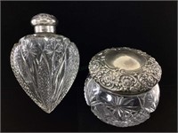 Sterling Silver & Crystal Vanity Jar / Bottle