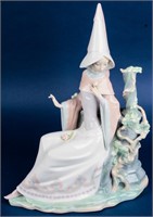 RARE Lladro Lady w Hennin Hat LARGE