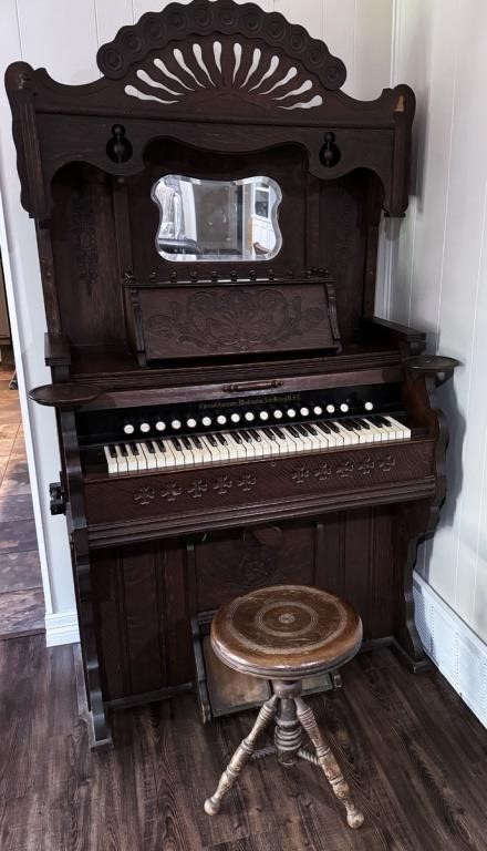 Walnut Victorian Pump Organ