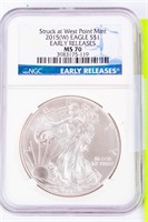 Coin 2015 W  American Silver Eagle NGC MS70