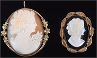 VINTAGE VAN DELL & CATAMORE CAMEO BROOCHES