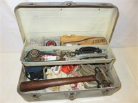 Vtg Tool Box, Spark Plugs, hammer