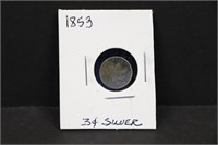 1853 Silver 3 Cent Piece