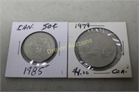 Canadian $1 & 1/2$ Coins 1979 & 1985