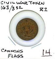 Civil War Token: 163/352 - R2, Eagle, Shield,