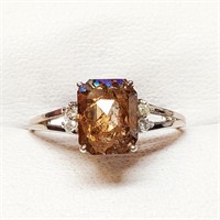 Certified 10K  Rose Cut Diamond(~1.54ct) Ring