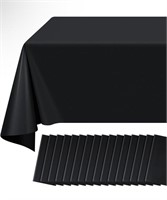 BLACK FABRIC TABLE CLOTHS 60X100IN 12 PCS