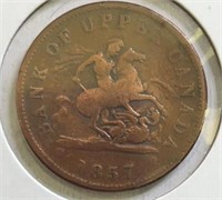1857 Canada Penny Bank Token