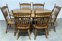 Wood Dining Table & (6) Chairs