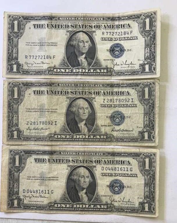 (3) 1935 Silver Certificates