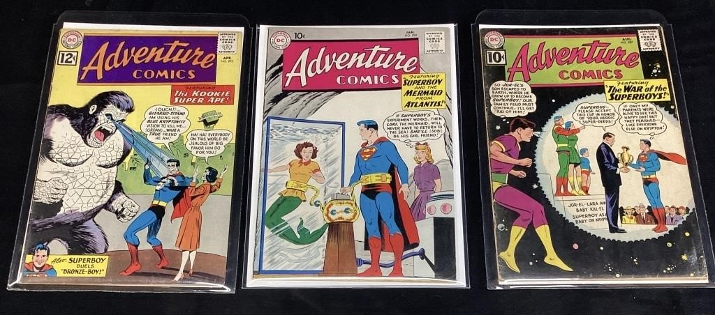 (3) 1961 DC COMIC ADVENTURE COMIC SUPERBOY #280,