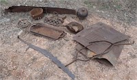 ICE SAW, CAST IRON PANS & GRIDDLE, OTHER