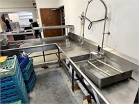 86x124 STAINLESS ‘LEFT’ DISH WING WITH SINK N